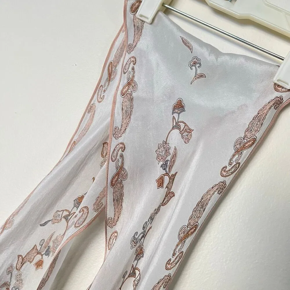 VTG Oscar de la Renta Silk Oblong Scarf Art Nouveau Romantic Bias Cut ~70”
